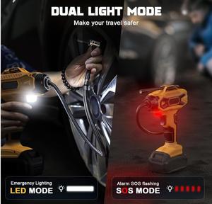 Para DeWalt 20V Max batería Compatible bomba <span class=keywords><strong>de</strong></span> <span class=keywords><strong>aire</strong></span> eléctrica portátil inalámbrica ABS Inflador <span class=keywords><strong>de</strong></span> neumáticos manómetro Digital para coche deportivo - Product Image 3