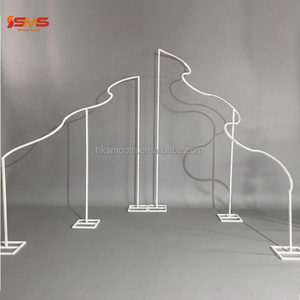 Support de toile de fond incurvé ondulé rose pour mariage, avec draperie, pour extérieur, personnalisé, pour cadre de fond de scène de mariage, pour un effet lisse - Product Image 4