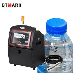 Impressora automática de código QR para garrafas de água e copos PET, máquina de codificação automática de lote com data de validade e código de barras, matriz de pontos