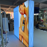 Nouvelle conception, stand d'exposition portable en aluminium 10 x 10 pieds, sans outil, avec éclairage rétroéclairé, toile de fond personnalisée, affichage lumineux pop-up