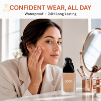 Fond de Teint Liquide Haute Qualité Minéral Couvrance Légère à Moyenne Longue Tenue Imperméable avec Contrôle du Sébum pour le Visage
