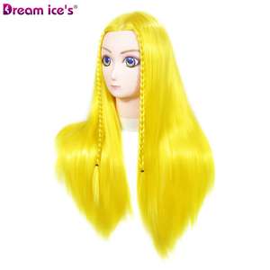 XISHIXIUHAIR, venta al por mayor, cabeza de Maniquí de entrenamiento de salón, muñeco simulado de pelo sintético <span class=keywords><strong>para</strong></span> corte de pelo, entrenamiento, peluquería de belleza - Product Image 4