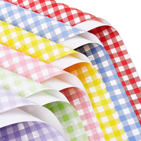 Papier d'emballage floral imperméable et résistant à l'humidité en PVC vierge à motif quadrillé, idéal pour bouquets et cadeaux