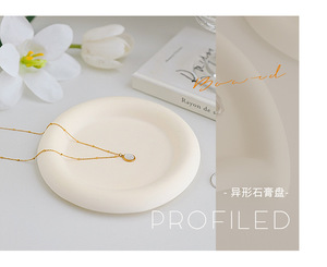 Plaque de photographie créative pour affichage de bijoux Plateau <span class=keywords><strong>blanc</strong></span> en plâtre avec boucles d'oreilles pour accessoires de <span class=keywords><strong>fond</strong></span> photo - Product Image 5