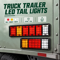 Feu arrière combiné HSSH 65 LED pour camion et remorque, 24V IP67, avec fonctions Stop, Clignotant et Marche arrière, et grille de protection en fer