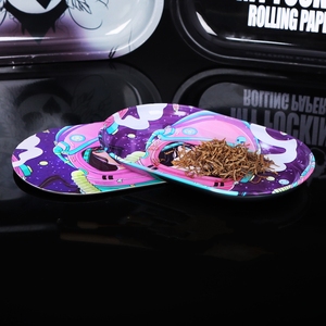 Gran oferta barata, bandeja enrollable de estaño personalizada, bandeja enrollable de metal para tabaco con tapa magnética, bandeja para servir - Product Image 5