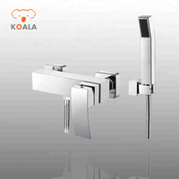 Robinet de douche mural carré rétractable 8'' en laiton poli chrome pour douche de plafond