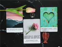 Jeu de cartes Oracle inspirant sur l'amour-propre avec impression personnalisée, cartes de tarot texturées en lin de haute qualité