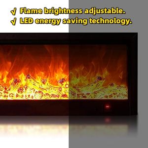 Réaliste Fire Place décor flamme <span class=keywords><strong>bois</strong></span> brûlant mural encastré LED cheminées électriques chauffage <span class=keywords><strong>insert</strong></span> - Product Image 2