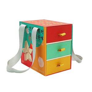 Recyclable Multi Layer Functional <b>Large</b> Size Paper Drawer Box Gift Storage Box for Food Makeup Jewelry with Handle - Product Image 4