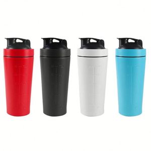 Bouteille shaker à protéines en acier inoxydable 700 ml avec logo personnalisé, échelle de mesure, isolation sous vide, pour la salle de sport et les sports, avec marqueurs de temps - Product Image 6
