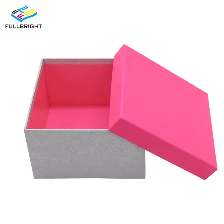 الجملة صديقة للبيئة التلقائي صنع صندوق مقوى مربع أنيقة فريدة من نوعها غطاء ورقي وقاعدة هدية مربع