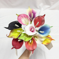 Fleurs artificielles en plastique de haute qualité, effet toucher réel, Calla Lily, pour mariage, Saint-Valentin, Pâques, décoration de la maison, photographie
