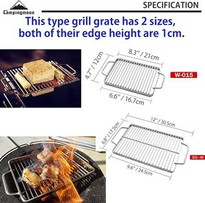 Grille de cuisson en acier inoxydable 304 pour camping, 9.6x6.8 pouces, accessoires pour barbecue, grille de cuisson avec poignée - Product Image 3