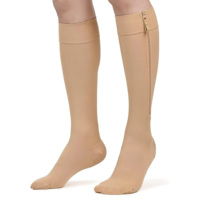 Chaussettes de compression montantes à fermeture éclair 20-30 mmHg à bout fermé pour mollets, en nylon, du fabricant