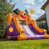 Château Gonflable Extérieur Pirate avec Toboggan Combiné pour Enfants et Adultes
