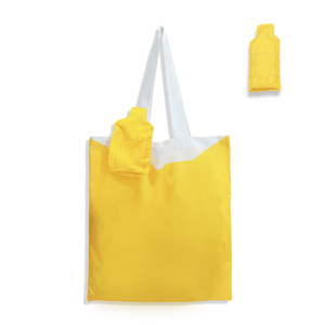 Sac de courses pliable jaune réutilisable, sac fourre-tout personnalisé avec logo, sac d'épicerie pour la promotion en supermarché - Product Image 1