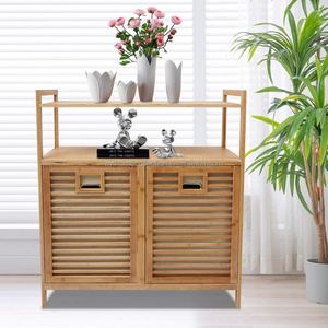 Étagères à <span class=keywords><strong>linge</strong></span> à 2 niveaux, armoire de rangement, armoire à <span class=keywords><strong>linge</strong></span> inclinable avec <span class=keywords><strong>panier</strong></span> amovible pour salle de bain, balcon - Product Image 1