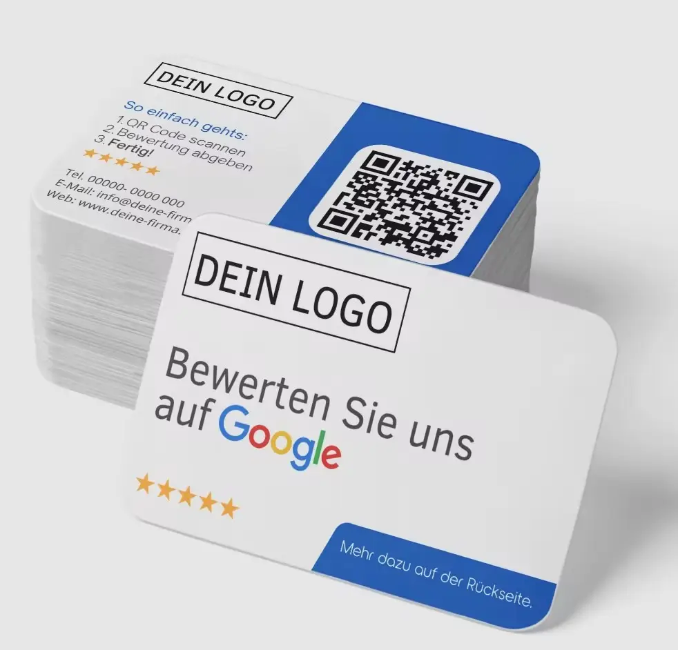 Benutzer definierte Überprüfung der NFC-Social-Media-Karte auf Google-Visitenkarten RFID NFC Google Review Cards