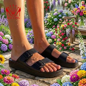 Sandales EVA imperméables à deux sangles réglables, couleurs personnalisées, semelle coussinée antidérapante pour la plage et la piscine. - Product Image 5