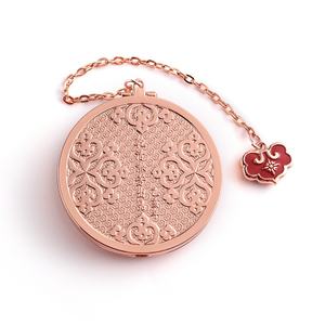 Miroir pliant double face compact et exquis, style chinois, avec chaîne en métal et pompon, tendance - Product Image 5