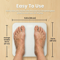 Balance de salle de bain numérique électronique intelligente sans fil Bluetooth pour la maison, 180 kg/396 lb, avec analyse de la composition corporelle