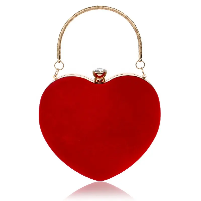 fashionable cute party unique clutches wedding evening purse heart shaped luxury evening clutch bags for women