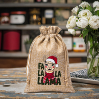 Sac cadeau de Noël dégradable et durable écologique Pochette à cordon en jute Sac d'emballage en jute de haute qualité pour grain de café ou écrou