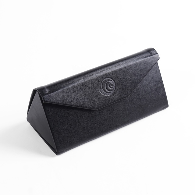 Promotional Folding Triangle Best Leather Glasses case Magnetic Pu Custom Light Weight Portable Sunglass case