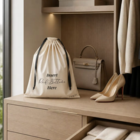 Sac anti-poussière en coton biologique réutilisable pour le rangement de sacs de luxe avec fermeture éclair de protection imprimée – Vente en gros