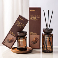 Diffuseur de parfum en verre sans phtalates pour hôtel et maison, parfum longue durée, couvercle en bois, aromathérapie d'intérieur