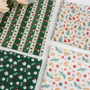 Shaoxing Textiles Wholesale Gingerbread Man Pattern Christmas Plain Woven Digit Print Cotton Printed Fabric For Children