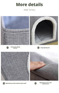 Katzenbett Dreischichtig Warm Faltbar Abnehmbarer Bezug Ganzjährig Universell Einsetzbar Hunde- & Katzenbett Direkt vom Hersteller Auf Lager Großhandel - Product Image 6