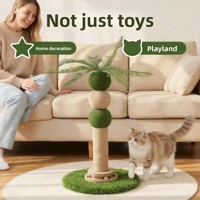 Griffoir vertical en sisal pour chat, motif cocotier, durable, sans poussière, non-déchirable, tour d'escalade, jouet pour chat, vente en gros