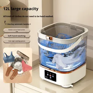 Nouvelle machine à laver les sous-vêtements semi-automatique, lavage et séchage tout-en-un, pour la maison, le dortoir, les chaussettes, les sous-vêtements pour enfants, pliable, petite, mini - Product Image 5