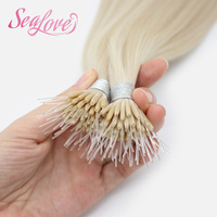 Harga Pabrik Langsung Ekstensi Rambut F-tip Ekstensi Rambut Nano Tip Plastik 100% Rambut Manusia Virgin