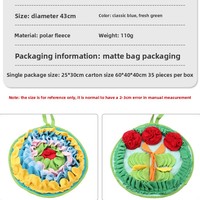 Nouveau tapis olfactif pour lapins, hamsters et oiseaux - Alimentation lente, entraînement pour animaux de compagnie, motif floral, forme ronde