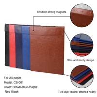 Porte-documents en cuir magnétique A5 avec rangement, personnalisable avec logo, pour menu de restaurant, papier à lettres