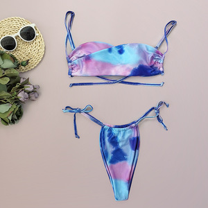 Bañador anudado para mujer, Bandeau traje <span class=keywords><strong>de</strong></span> <span class=keywords><strong>baño</strong></span>, Top brasileño corto, Bikini - Product Image 6
