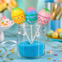 Sucettes d'œufs de Pâques en gros 12g, bonbons durs peints à la main, saveurs de fruits assorties, friandises festives pour paniers-cadeaux de fêtes