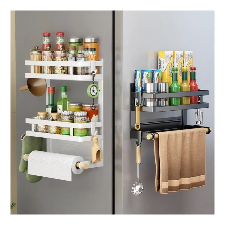 2024 yeni mutfak buzdolabı organizatör raf manyetik baharat rafı buzdolapları mutfak organizasyon depolama tutucu