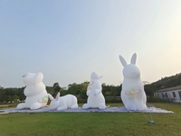 Décoration de Pâques personnalisée, lapin gonflable blanc en PVC, certifié CE/TUV, impression numérique, couleur et taille personnalisables