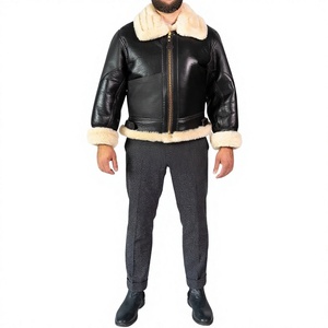 HOZEX ENTERPRISES WE-O22 Blouson Bomber Décontracté pour Homme en Fausse Fourrure de Mouton, Rembourré en Coton, Doublure en Polyester, Respirant, Col Montant - Product Image 3