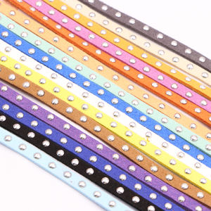 20 गज 5 मिमी फ्लैट कोरियन मखमली चमड़े के ड्रॉस्ट्रिंग कॉर्ड नकली कपड़े के जूते के लिए रिवीट्स हैंडमेड रस्सी के साथ सजाना - Product Image 3