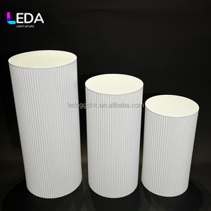 LEDA Modern Wedding Decoration <b>Set</b> of 3 White Metal Plinth Pedestal <b>Cake</b> <b>Stand</b> for Events Decor - Product Image 6