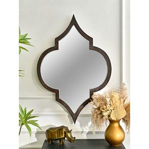 Home Living Room Decor European Rustic Eco-friendly <b>Wooden</b> Wall Hanging <b>Mirror</b> - Product Image 4