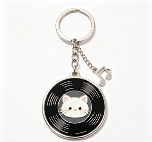 Llavero de Metal con Diseño de Gato de Dibujos Animados, Llavero de Aleación de Zinc Esmaltado, Regalo Coleccionable - Product Image 1