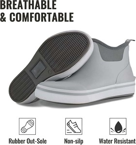 Bottes <span class=keywords><strong>de</strong></span> pont pour hommes cuissardes <span class=keywords><strong>de</strong></span> pêche en caoutchouc imperméables chaussures <span class=keywords><strong>de</strong></span> cheville courtes pour la navigation <span class=keywords><strong>de</strong></span> plaisance activités <span class=keywords><strong>de</strong></span> plein air taille 7-14 conception antidérapante - Product Image 2