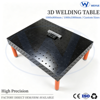 Table de soudage industrielle robuste en acier 1000x800x200mm, à haute capacité de charge, pour travaux de soudage 3D