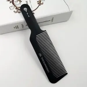 Peine profesional de dientes finos de fibra de carbono negro-Peine de corte antiestático para peluquería y barberías de precisión - Product Image 5